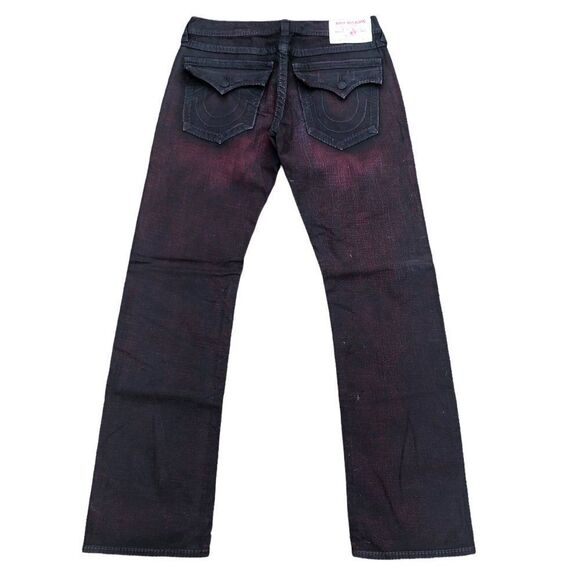 TRUE Religion Jeans Size 32 STRAIGHT Black/Red - Picture 3 of 9